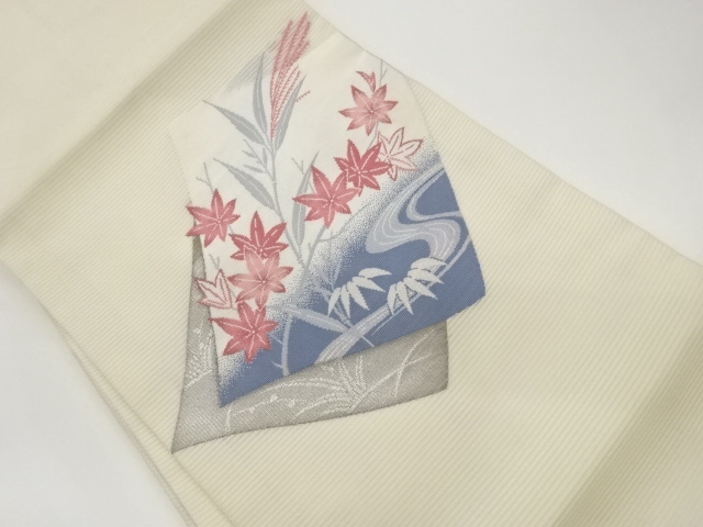 JAPANESE KIMONO / WEAVING OF GRASS / LEAVES / RUNNING WATER PATTERNS R
